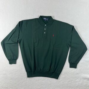 Polo Ralph Lauren Men's Green Long Sleeve Pullover Sweatshirt Size L VTG NWT